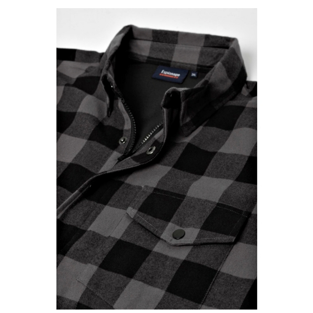 Big Sizes up to 8XL ESPIONAGE Checked Over Shirt BLACK/CHARCOAL SH423