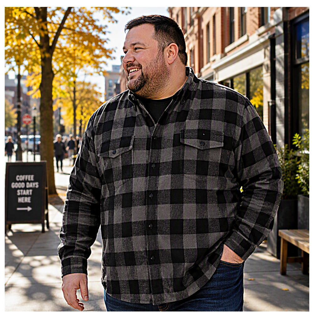 ESPIONAGE Checked Over Shirt BLACK/CHARCOAL SH423