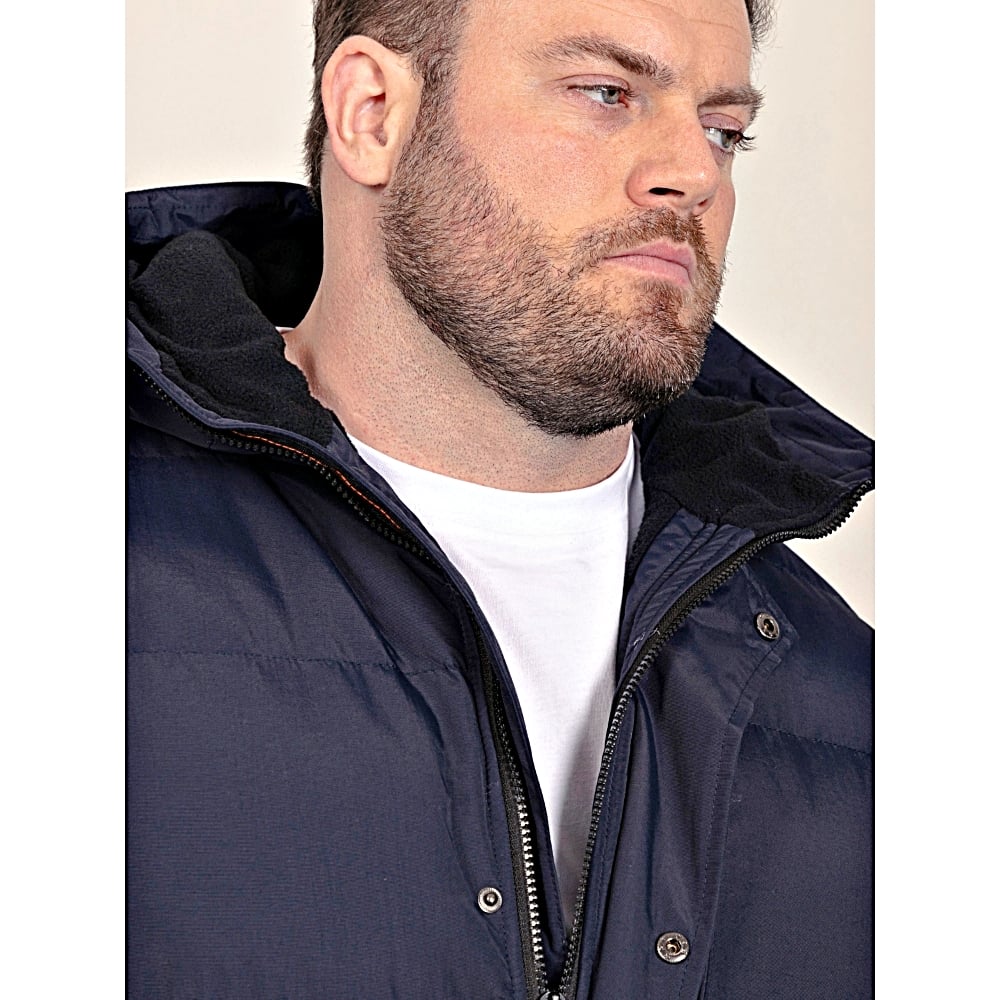 D555 TANNER Quilted Showerproof Padded jacket with Hood NAVY - Stay warm and protected with the D555 TANNER