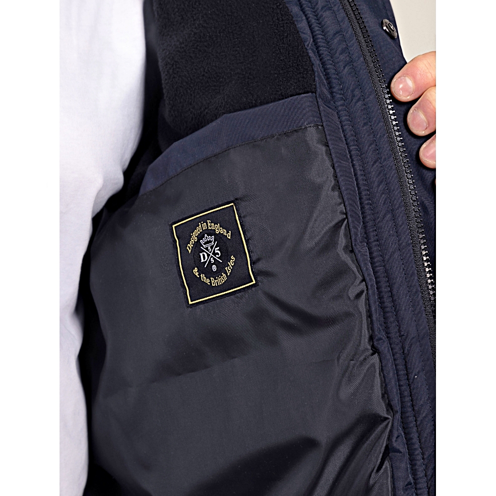 D555 TANNER Quilted Showerproof Padded jacket with Hood NAVY