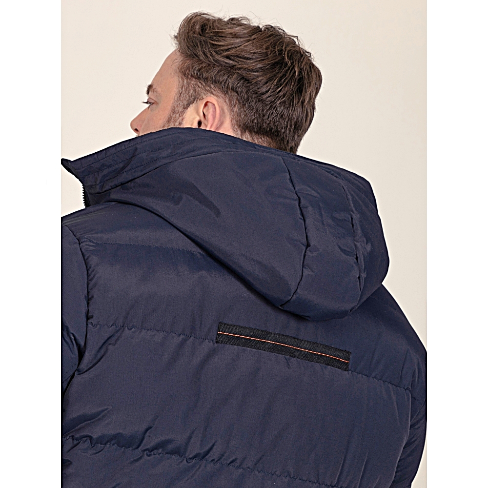 D555 TANNER Quilted Showerproof Padded jacket with Hood NAVY