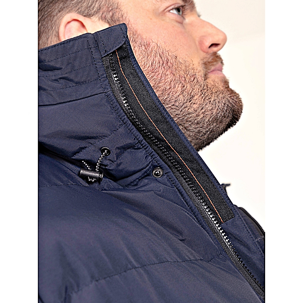 D555 TANNER Quilted Showerproof Padded jacket with Hood NAVY - Stay warm and protected with the D555 TANNER