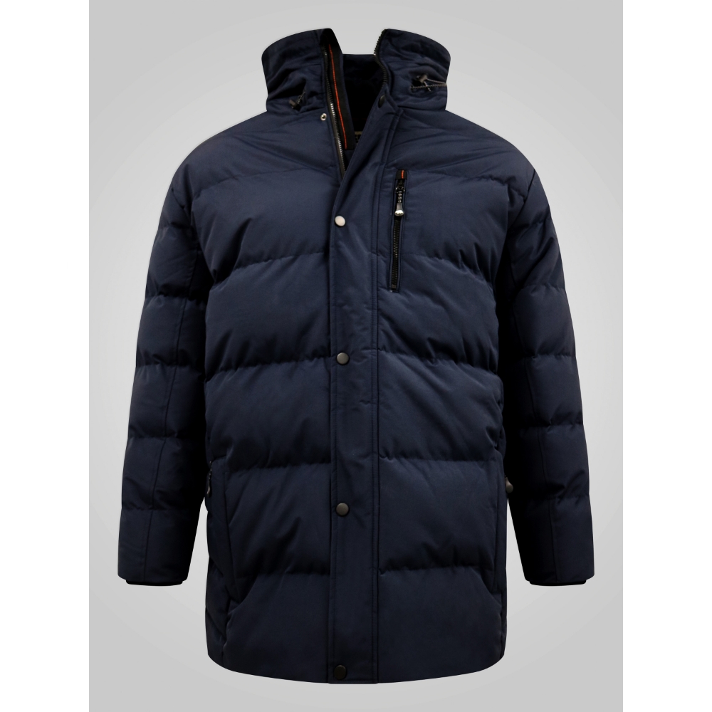 D555 TANNER Quilted Showerproof Padded jacket with Hood NAVY