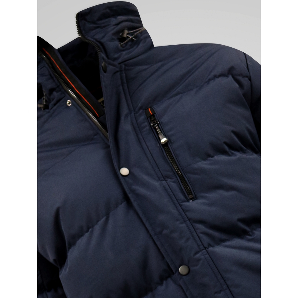 D555 TANNER Quilted Showerproof Padded jacket with Hood NAVY - Stay warm and protected with the D555 TANNER