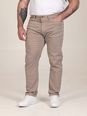 D555 KELVIN Tapered Fit Stretch Twill Chino with Peach Finish STONE 502002