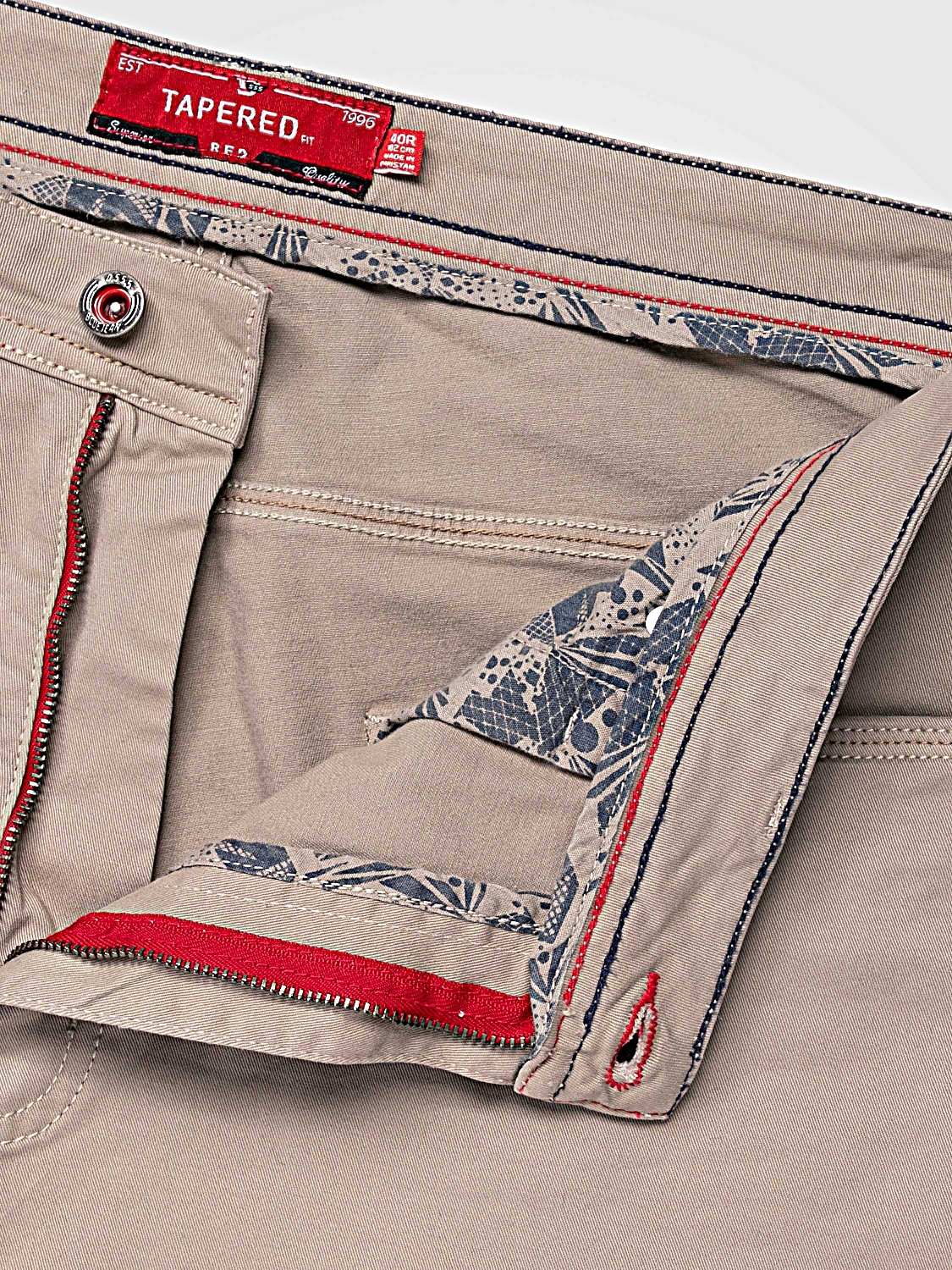 D555 KELVIN Tapered Fit Stretch Twill Chino with Peach Finish STONE 502002
