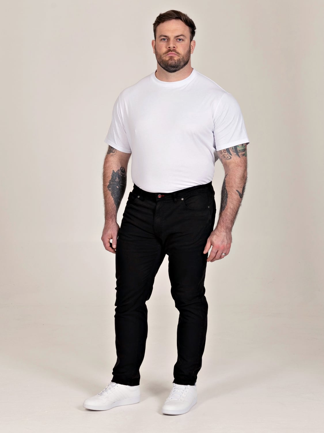 D555 KELVIN Tapered Fit Stretch Twill Chino with Peach Finish BLACK 502005