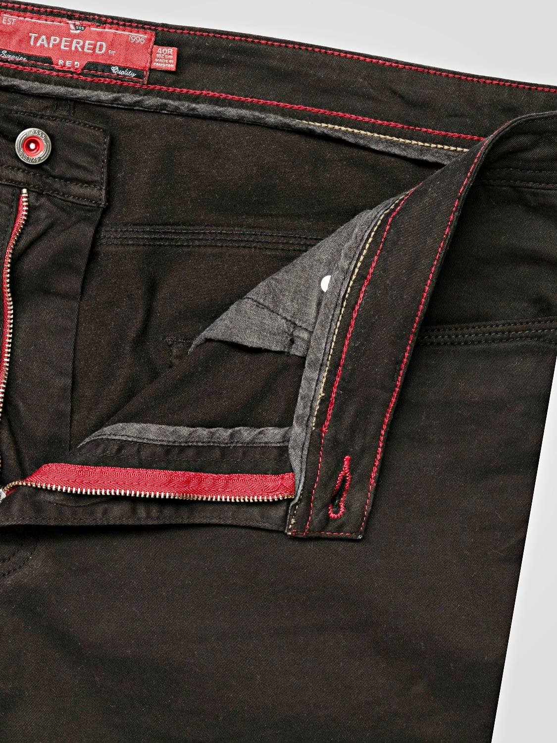 D555 KELVIN Tapered Fit Stretch Twill Chino with Peach Finish BLACK 502005