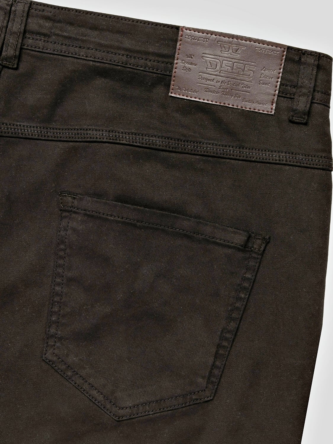 D555 KELVIN Tapered Fit Stretch Twill Chino with Peach Finish BLACK 502005