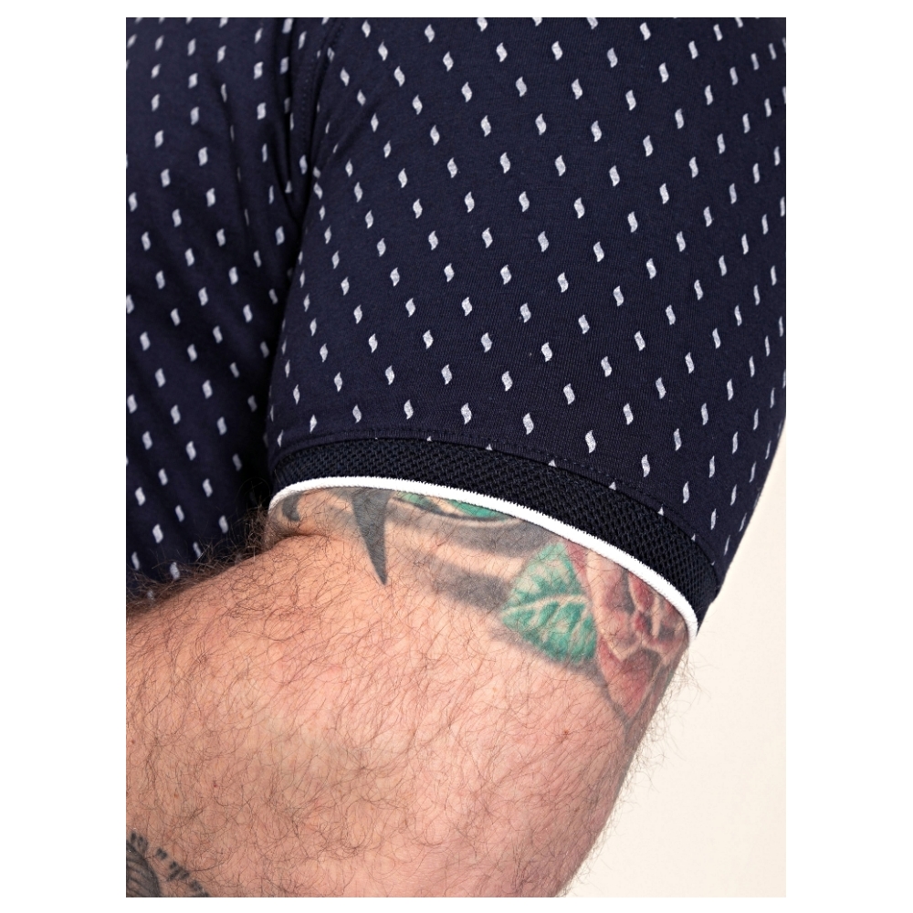 Jacquard Collar and Pocket NAVY 2x- 6xl