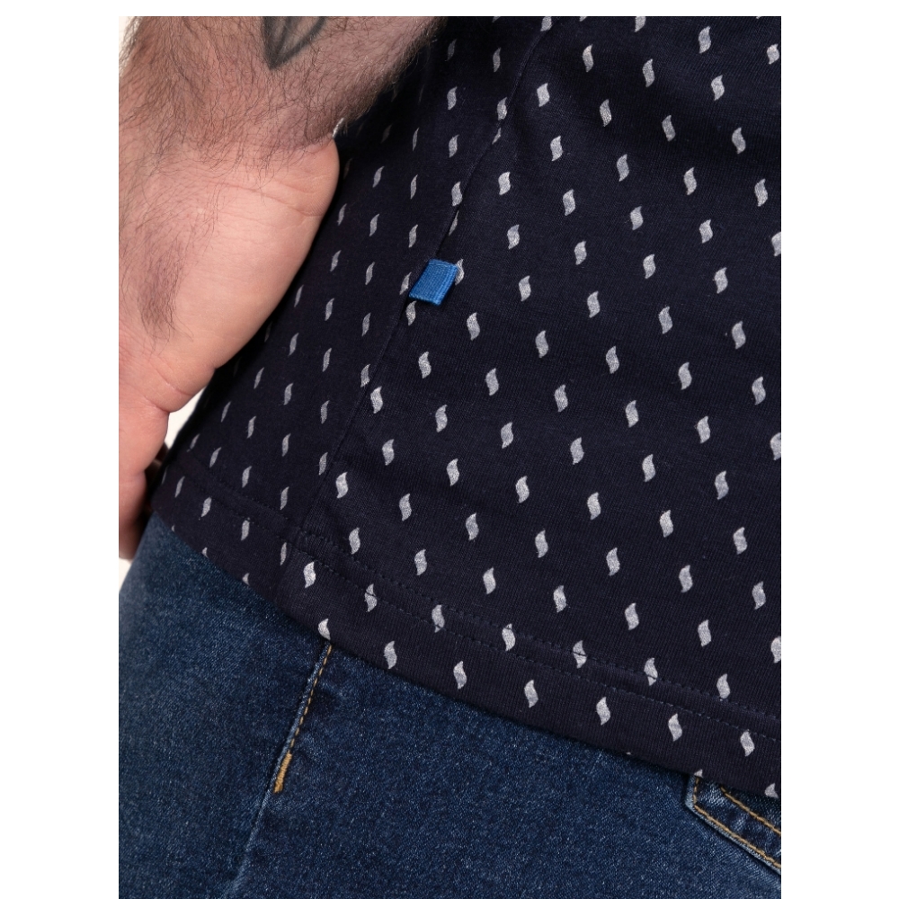 Jacquard Collar and Pocket NAVY 2x- 6xl