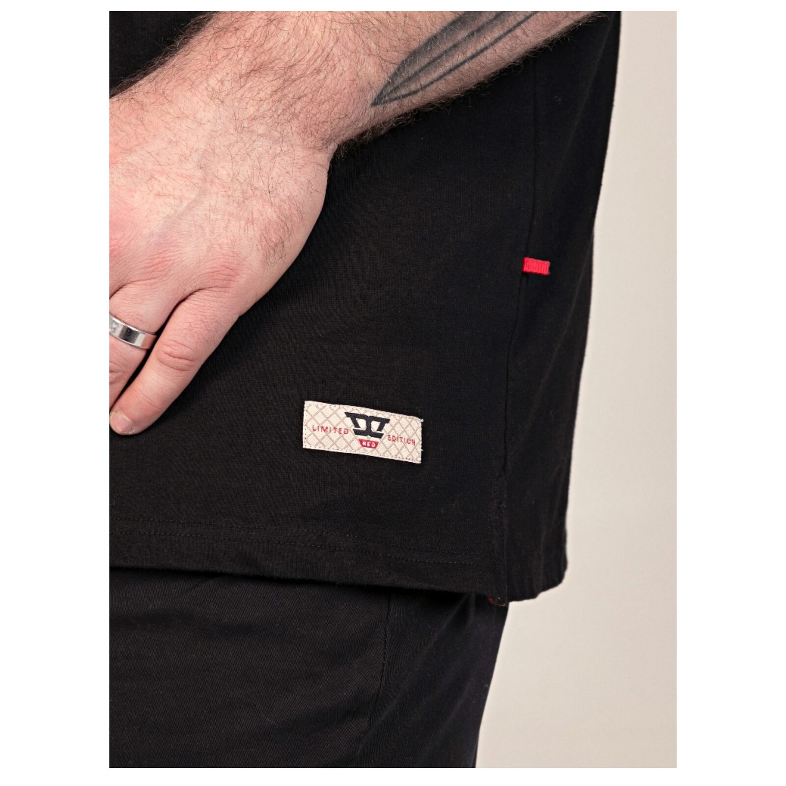 D555 POTTS Jersey Polo with Jacquard Collar, Cuffs and Shoulder Panel BLACK 612003