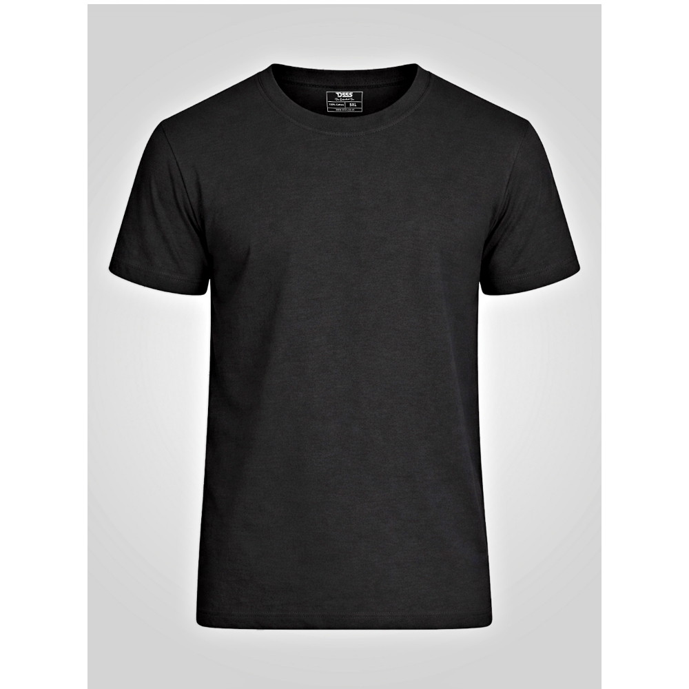 D555 SMARTLY Big Mens Combed Cotton Crew Neck T-Shirts 5 Pack ~ BLACK 601931 -