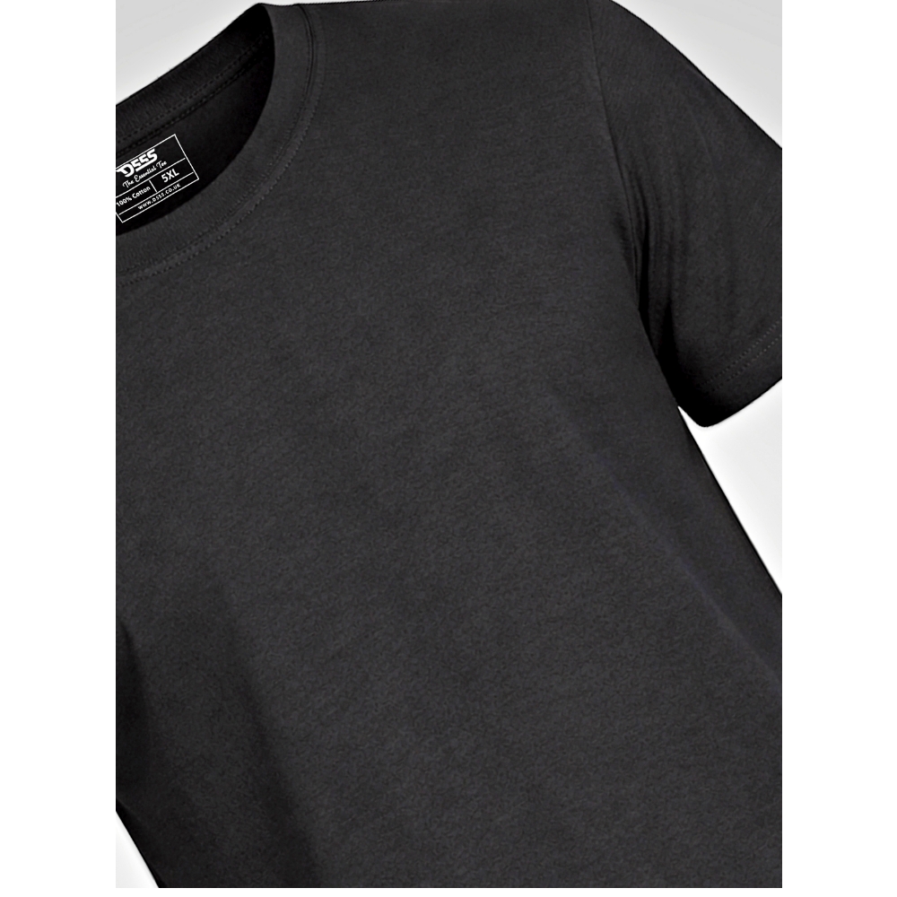 D555 SMARTLY Big Mens Combed Cotton Crew Neck T-Shirts 5 Pack ~ BLACK 601931 -